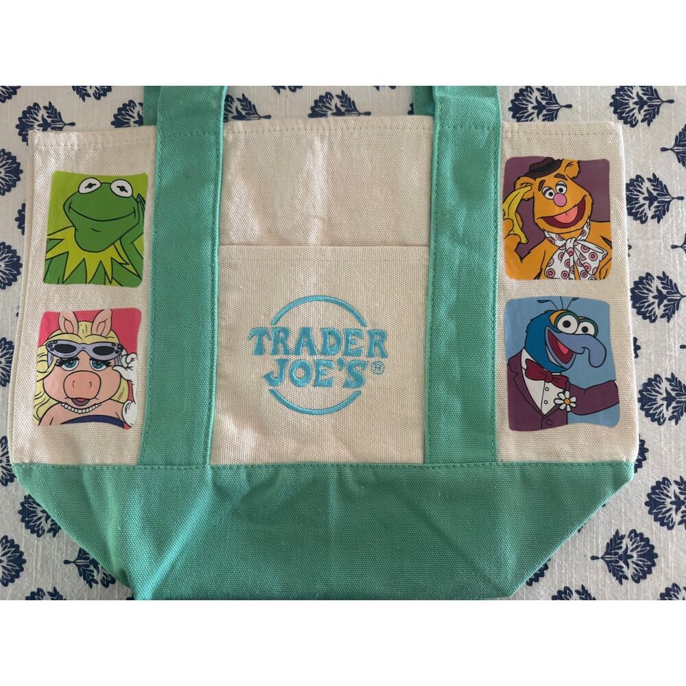 Disney Muppers Kermit, Piggy, Fozzy, Gonzo Custom Made Trader Joes Mini Tote - Picture 10 of 13